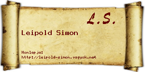 Leipold Simon névjegykártya